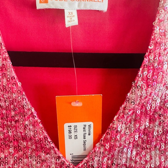 Jude Connally - Winnie Top Pink Sequin V-Neck Top NWT - Picture 3 of 5